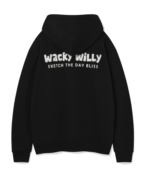 Wacky WiLLy（ワッキーウィリー）の「レタリンググラフィックフードジップアップ（3色）（パーカー・レディース・カーキ/ブラック/グレー・SMALL/MEDIUM/LARGE/X-LARGE）」の7枚目の写真