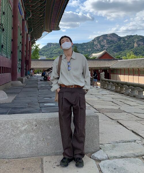 XERO（ゼロ）の「Clean Deep One Tuck Denim Pants [Brown]（デニムパンツ・メンズ・その他・LARGE/MEDIUM/SMALL/X-LARGE）」の3枚目の写真
