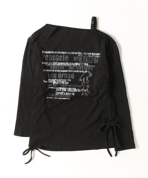 .KOM(ドットコム)の「A'GEM/9 × .kom 『.kom/ドットケーオーエム』 ワンショルダー風ロゴプリント長袖Tシャツ(Tシャツ/カットソー・レディース・グリーン/ブラック・FREE)」の20枚目の写真