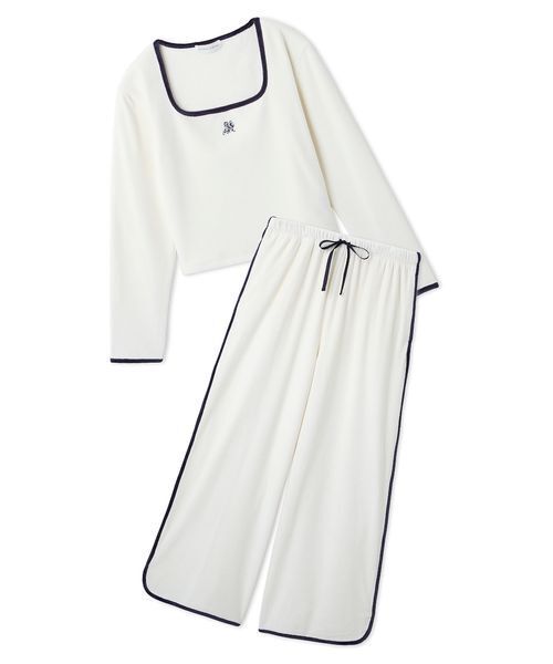 新品 SNIDEL  スナイデルホーム ルームウェア アイボリー SNIDEL HOME（スナイデルホーム）の「【SilkyFleece】ロングパンツ