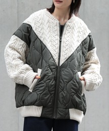 n'OrLABEL | 『キルティング×ケーブルニットドッキングブルゾン』(ブルゾン)