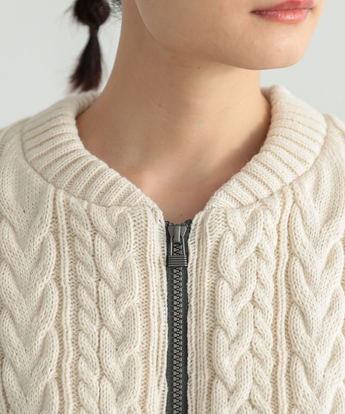 n'OrLABEL（ノアールレーベル）の「『キルティング×ケーブルニットドッキングブルゾン』（ブルゾン・レディース・ブラック/カーキ・FREE）」の16枚目の写真