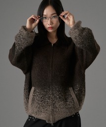 ASSORT SHAGGY ZIP KNIT CARDIGAN / アソートシャギージップニットカーディガン