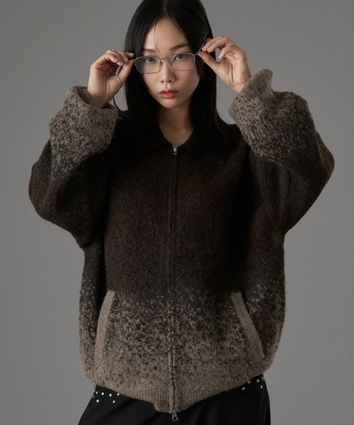 ONCILY（オンシェリー）の「ASSORT SHAGGY ZIP KNIT CARDIGAN / アソートシャギージップニットカーディガン（カーディガン/ボレロ・メンズ・ブルー/ブラウン/ブラック/オリーブ/ダークブラウン/ボルドー/アイボリー/ブラック系その他・LARGE/MEDIUM/SMALL）」の5枚目の写真