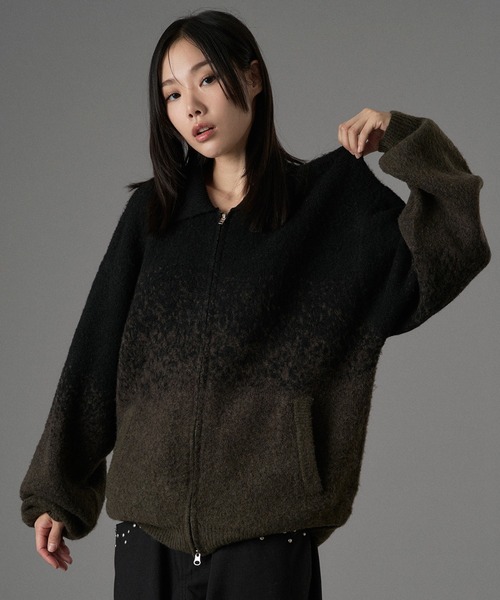 ONCILY（オンシェリー）の「ASSORT SHAGGY ZIP KNIT CARDIGAN / アソートシャギージップニットカーディガン（カーディガン/ボレロ・メンズ・ブルー/ブラウン/ブラック/オリーブ/ダークブラウン/ボルドー/アイボリー/ブラック系その他・LARGE/MEDIUM/SMALL）」の6枚目の写真