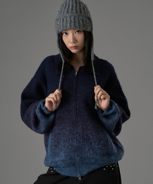 ONCILY（オンシェリー）の「ASSORT SHAGGY ZIP KNIT CARDIGAN / アソートシャギージップニットカーディガン（カーディガン/ボレロ・メンズ・ブルー/ブラウン/ブラック/オリーブ/ダークブラウン/ボルドー/アイボリー/ブラック系その他・LARGE/MEDIUM/SMALL）」の7枚目の写真