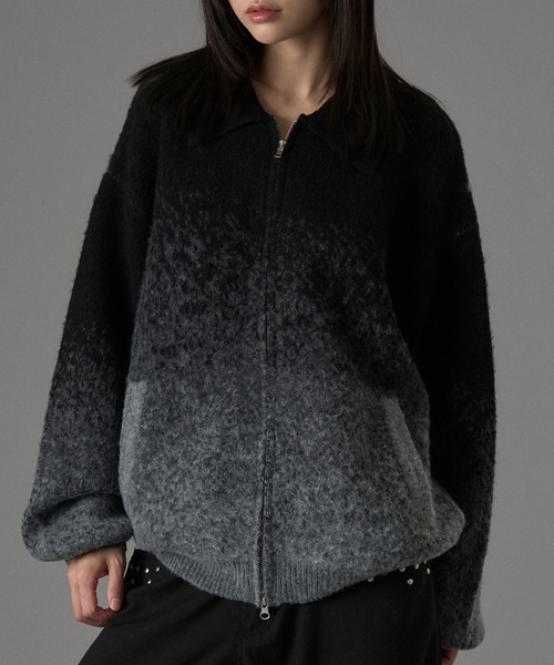 ONCILY（オンシェリー）の「ASSORT SHAGGY ZIP KNIT CARDIGAN / アソートシャギージップニットカーディガン（カーディガン/ボレロ・メンズ・ブルー/ブラウン/ブラック/オリーブ/ダークブラウン/ボルドー/アイボリー/ブラック系その他・LARGE/MEDIUM/SMALL）」の10枚目の写真