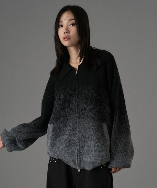 ONCILY（オンシェリー）の「ASSORT SHAGGY ZIP KNIT CARDIGAN / アソートシャギージップニットカーディガン（カーディガン/ボレロ・メンズ・ブルー/ブラウン/ブラック/オリーブ/ダークブラウン/ボルドー/アイボリー/ブラック系その他・LARGE/MEDIUM/SMALL）」の12枚目の写真
