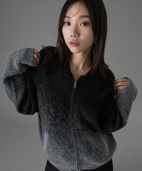 ONCILY（オンシェリー）の「ASSORT SHAGGY ZIP KNIT CARDIGAN / アソートシャギージップニットカーディガン（カーディガン/ボレロ・メンズ・ブルー/ブラウン/ブラック/オリーブ/ダークブラウン/ボルドー/アイボリー/ブラック系その他・LARGE/MEDIUM/SMALL）」の14枚目の写真