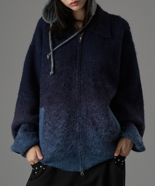 ONCILY（オンシェリー）の「ASSORT SHAGGY ZIP KNIT CARDIGAN / アソートシャギージップニットカーディガン（カーディガン/ボレロ・メンズ・ブルー/ブラウン/ブラック/オリーブ/ダークブラウン/ボルドー/アイボリー/ブラック系その他・LARGE/MEDIUM/SMALL）」の21枚目の写真