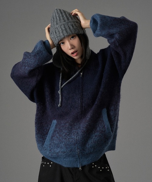 ONCILY（オンシェリー）の「ASSORT SHAGGY ZIP KNIT CARDIGAN / アソートシャギージップニットカーディガン（カーディガン/ボレロ・メンズ・ブルー/ブラウン/ブラック/オリーブ/ダークブラウン/ボルドー/アイボリー/ブラック系その他・LARGE/MEDIUM/SMALL）」の19枚目の写真