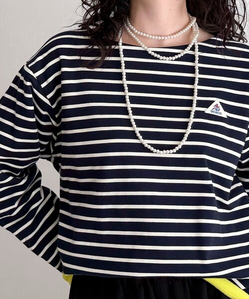 GEVACO（ゲバコ）の「【2WAY仕様】【GEVACO/ゲバコ】裏フリースボートネックTシャツ（Tシャツ/カットソー・レディース・ブルー系その他/ブルー系その他6/ピンク系その他/ブラック系その他・38）」の17枚目の写真