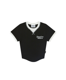 FREEDOM（フリーダム）の「ウィメンズワッフルリンガークロップTシャツ(ブラック)（Tシャツ/カットソー）」