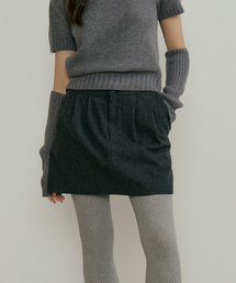 LINGSEOUL（リングソウル）の「two button pintuck mini skirt-charcoal（スカート）」
