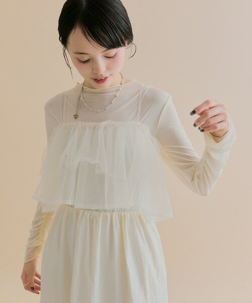 セール】[森川企画/オケージョンアイテム]チュールキャミワンピースSET