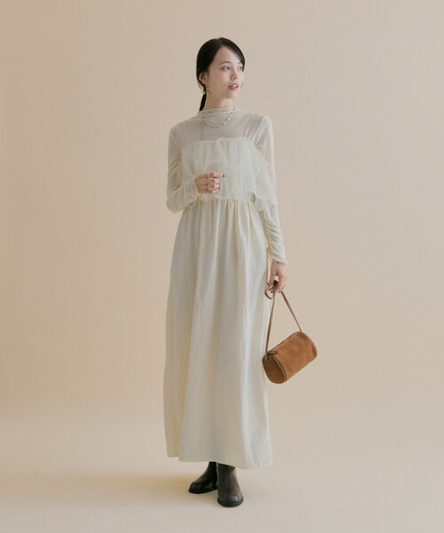 セール】[森川企画/オケージョンアイテム]チュールキャミワンピースSET