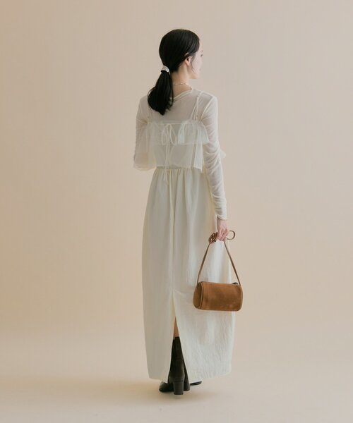 セール】[森川企画/オケージョンアイテム]チュールキャミワンピースSET