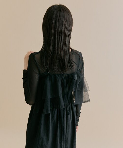 mystic（ミスティック）の「[森川企画/オケージョンアイテム]チュールキャミワンピースSET（ワンピース・レディース・ブラック/アイボリー・2/1）」の19枚目の写真