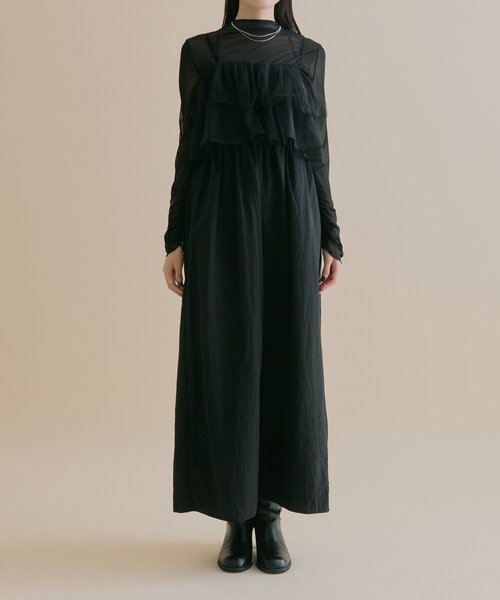 mystic 森川企画　チュールキャミワンピースSET ブラック　サイズ2 セール】[森川企画/オケージョンアイテム]チュールキャミワンピースSET