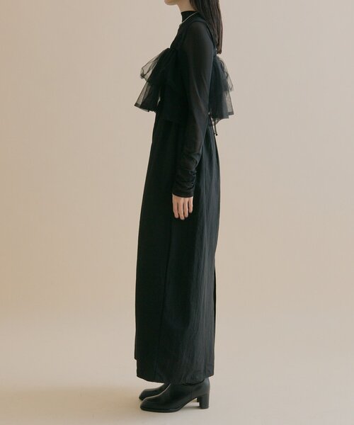 セール】[森川企画/オケージョンアイテム]チュールキャミワンピースSET