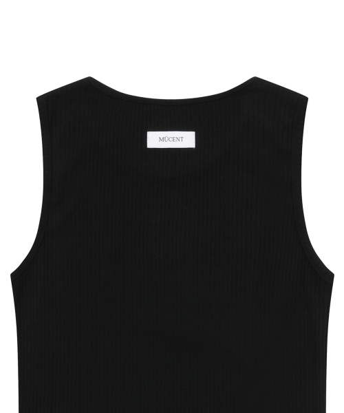 MUCENT(ムセント)の「ディテールUネックシグネチャースリーブレス男女共用(2カラー)(Tシャツ/カットソー・レディース・ホワイト/ブラック・FREE)」の8枚目の写真