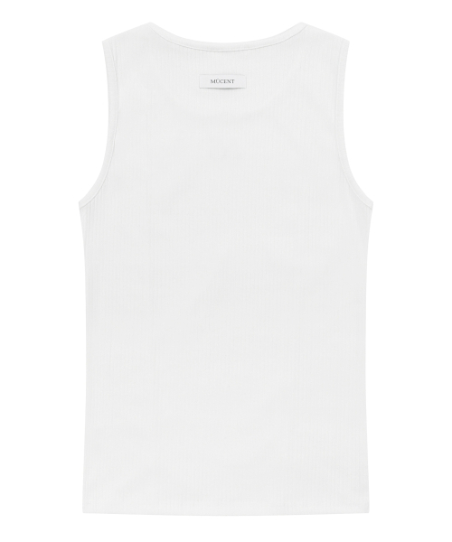 MUCENT(ムセント)の「ディテールUネックシグネチャースリーブレス男女共用(2カラー)(Tシャツ/カットソー・レディース・ホワイト/ブラック・FREE)」の6枚目の写真