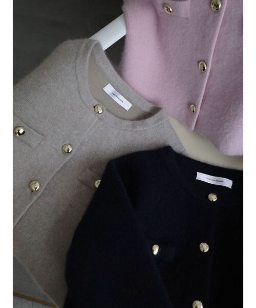 LAGUNAMOON（ラグナムーン）の「CHNラクーンニットジャケット（テーラードジャケット・レディース・ピンク/ベージュ/ネイビー・FREE）」の22枚目の写真