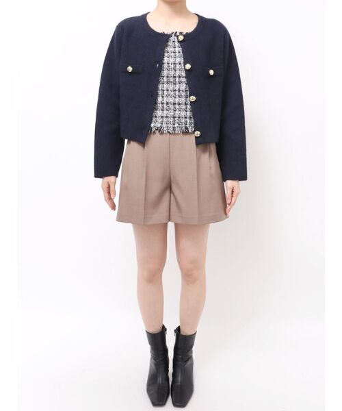 LAGUNAMOON（ラグナムーン）の「CHNラクーンニットジャケット（テーラードジャケット・レディース・ピンク/ベージュ/ネイビー・FREE）」の20枚目の写真