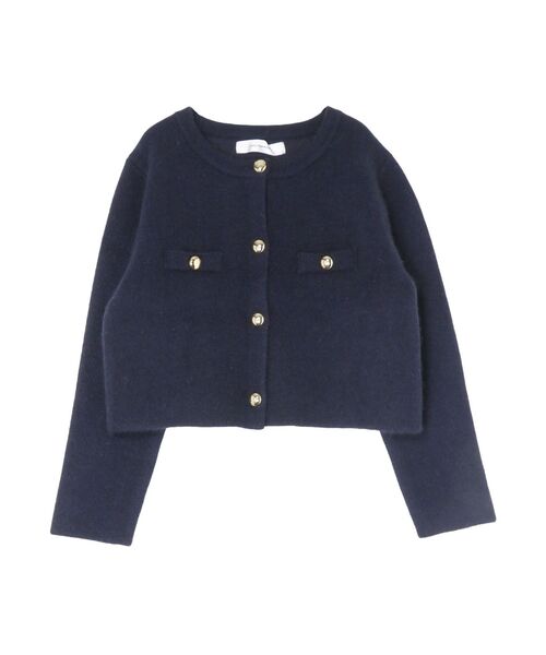 LAGUNAMOON（ラグナムーン）の「CHNラクーンニットジャケット（テーラードジャケット・レディース・ピンク/ベージュ/ネイビー・FREE）」の9枚目の写真