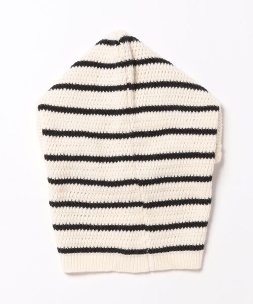 TONE SELECT GOODS（トーンセレクトグッズ）の「pur chouchou/ボーダー ニット バラクラバ P4523（マフラー・レディース・ホワイト/ブラック・FREE）」の4枚目の写真