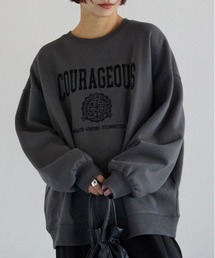 pocket | カレッジロゴ刺繍プルオーバー(スウェット)