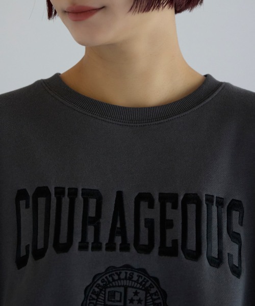 pocket（ポケット）の「カレッジロゴ刺繍プルオーバー（スウェット・レディース・ライトグレー/チャコールグレー・FREE）」の22枚目の写真