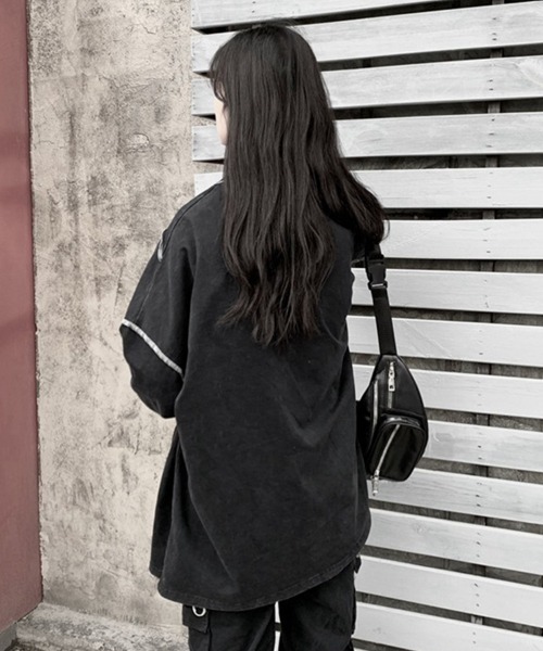 Flugge(フラッジー)の「アウトステッチ長袖トップス(その他トップス・レディース・ブラック/ホワイト・LARGE/MEDIUM)」の7枚目の写真