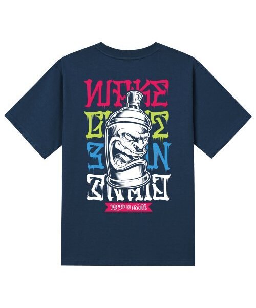 KAN6312(カン6312)の「KTN0045 グラフィティ半袖Tシャツ - ネイビー(Tシャツ/カットソー・メンズ・その他・LARGE/MEDIUM/SMALL/X-LARGE)」の1枚目の写真