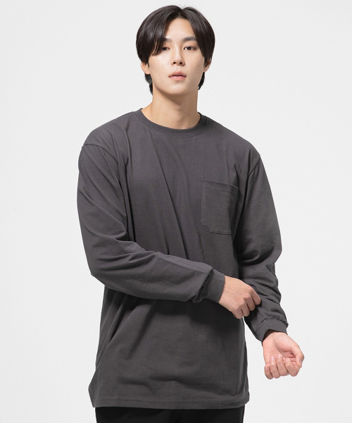 GRANFINNY(グランフィニ)の「ベーシックポケットロングスリーブ- グレー(Tシャツ/カットソー・レディース・ダークグレー・MEDIUM/LARGE/X-LARGE)」の3枚目の写真