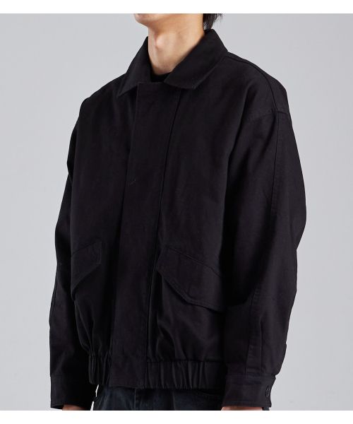 BUTTON SEOUL(ボタンソウル)の「ヒドンプラケットクロップヘリントンコットンジャケット(ブラック)(その他アウター・メンズ・その他・MEDIUM/LARGE/X-LARGE)」の8枚目の写真