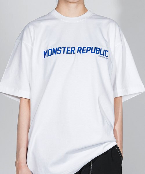 MONSTER REPUBLIC(モンスターリパブリック)の「モンスター ベーシック ロゴ ブルー Tシャツ ホワイト(Tシャツ/カットソー・レディース・その他・LARGE/MEDIUM/SMALL/X-LARGE)」の1枚目の写真