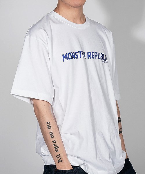 MONSTER REPUBLIC(モンスターリパブリック)の「モンスター ベーシック ロゴ ブルー Tシャツ ホワイト(Tシャツ/カットソー・レディース・その他・LARGE/MEDIUM/SMALL/X-LARGE)」の2枚目の写真