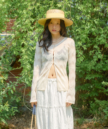 SALON DE YOHN（サロンドヨーン）の「Lace Button Cardigan_ Ivory（カーディガン/ボレロ）」