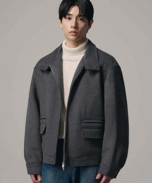 DRAW FIT（ドローフィット）の「ウールヘリングトンアラインジャケット [D.NAVY]（ブルゾン・メンズ・その他・MEDIUM/LARGE/X-LARGE）」の4枚目の写真