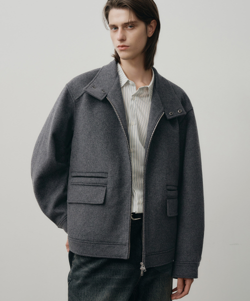 DRAW FIT（ドローフィット）の「ウールヘリングトンアラインジャケット [D.NAVY]（ブルゾン・メンズ・その他・MEDIUM/LARGE/X-LARGE）」の5枚目の写真