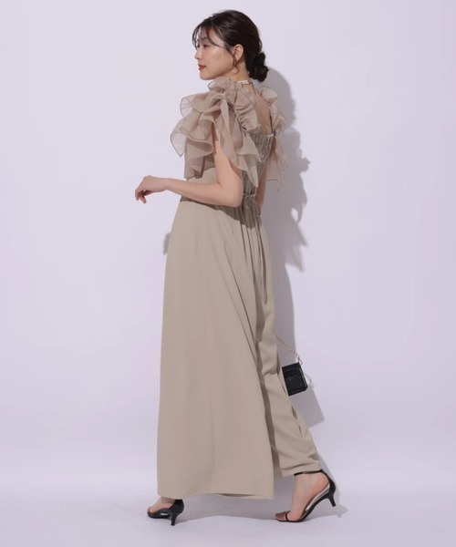 Mystrada(マイストラーダ)の「チュールスリーブロンパース(サロペット/オーバーオール・レディース・ブラック/キャメル/ホワイト・34/38/36)」の21枚目の写真
