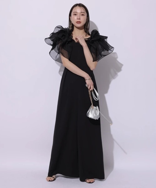 Mystrada(マイストラーダ)の「チュールスリーブロンパース(サロペット/オーバーオール・レディース・ブラック/キャメル/ホワイト・34/38/36)」の18枚目の写真