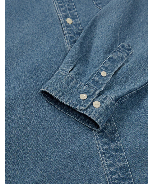 MMLG（エムエムエルジー）の「[Mmlg] LABLE M DENIM SHIRTS (BLUE)（シャツ/ブラウス・レディース・その他・X-LARGE/LARGE/MEDIUM/SMALL）」の5枚目の写真