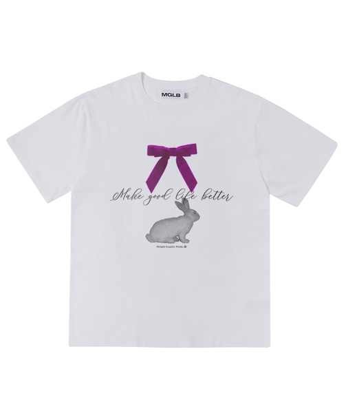 MATCHGLOBE(マッチグローブ)の「リボンフォーラビットオーバーフィットティー(ホワイト)(Tシャツ/カットソー・レディース・その他・FREE)」の3枚目の写真