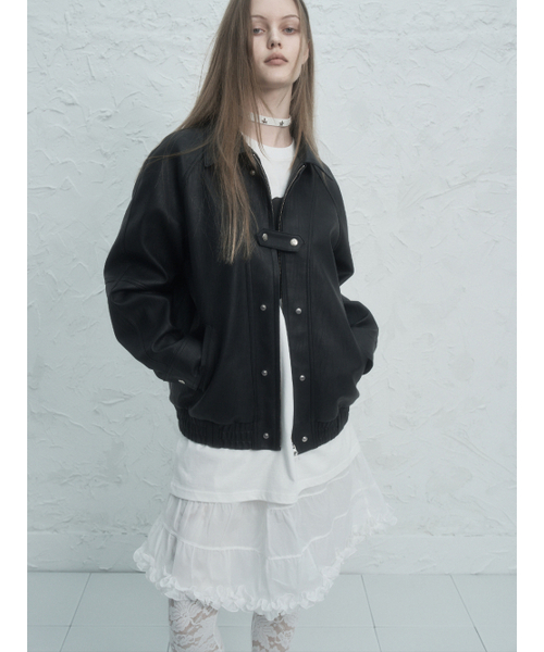SETUP-EXE(セットアップイーエックスイー)の「STUDDED BOMBER JACKET / BLACK(ライダースジャケット・レディース・その他・OS)」の2枚目の写真