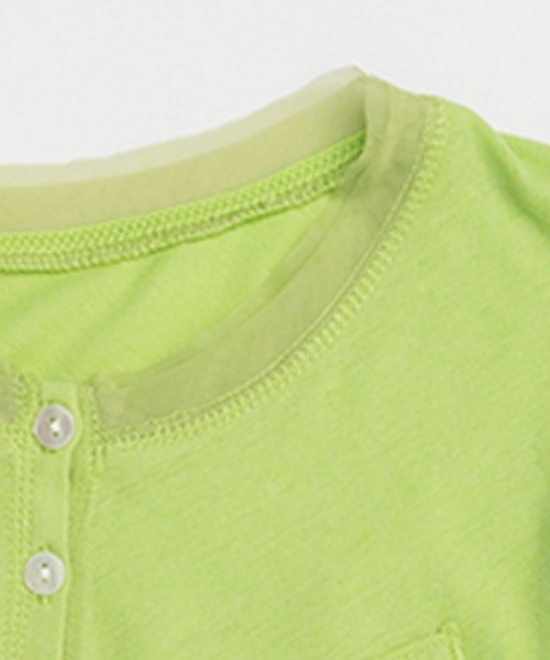 MAISON SPECIAL(メゾンスペシャル)の「Henley Neck Top/ヘンリーネックシアートップ(Tシャツ/カットソー・レディース・グリーン/ホワイト/ブルー/ブラック・FREE)」の17枚目の写真