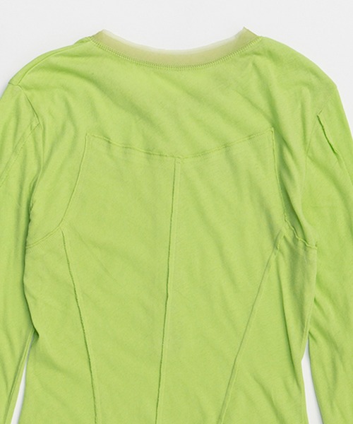 MAISON SPECIAL(メゾンスペシャル)の「Henley Neck Top/ヘンリーネックシアートップ(Tシャツ/カットソー・レディース・グリーン/ホワイト/ブルー/ブラック・FREE)」の20枚目の写真