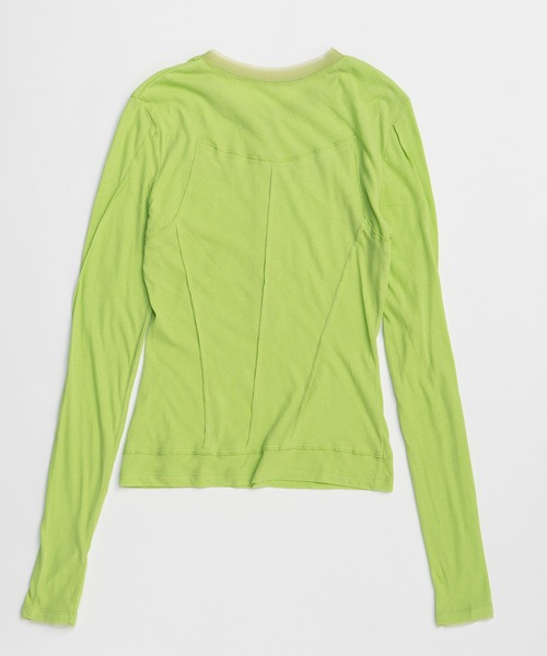 MAISON SPECIAL(メゾンスペシャル)の「Henley Neck Top/ヘンリーネックシアートップ(Tシャツ/カットソー・レディース・グリーン/ホワイト/ブルー/ブラック・FREE)」の16枚目の写真