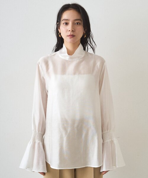 LOUNGEDRESS(ラウンジドレス)の「《オフィスカジュアル》シアーハイネックブラウス(シャツ/ブラウス・レディース・オフホワイト/ブラック・FREE)」の10枚目の写真